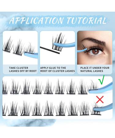 Lash Clusters 84 Pcs Individual Eyelash Extensions Thin Band Soft Frost D-Mix 8-16mm - Buy Online on GoSupps.com