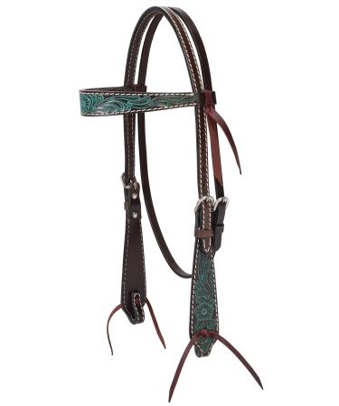 Turquoise Cross Carved Turquoise Flower Collection Browband Headstall
