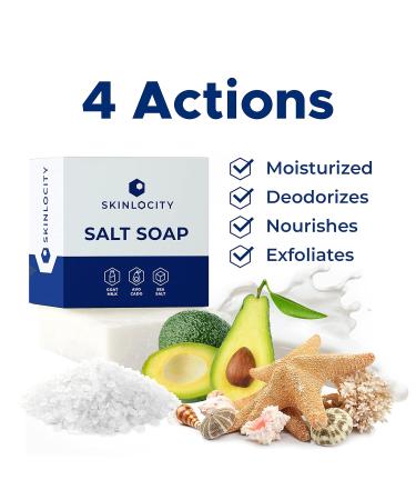 Skinlocity Facial Soap - Sea Salt & Goat Milk Bar for Nourishing Moisturizing and Exfoliating Skin - Buy Online on GoSupps.com