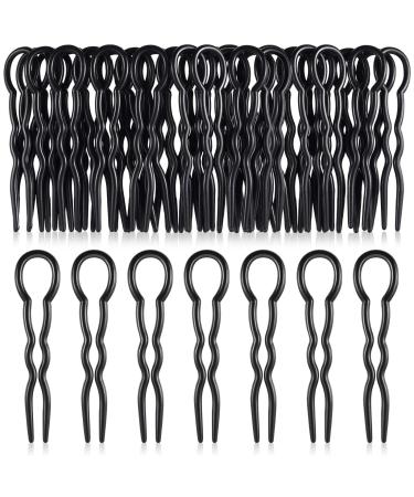24 Piece Plastic Hair Pins U Shaped Grip Pins Fast Spiral Clips Hair Grip for Women Girls bobby pins Hairstyle Accessories (Black) - Buy Online on GoSupps.com