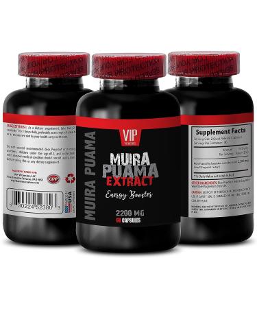 Muira Puama Energy Supplements for Men - 180 Capsules - Energy Boost with Puama Bark Extract - Buy Online on GoSupps.com