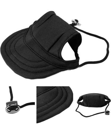 Premium Black XL Dog Baseball Cap with Ear Holes - Sun Protection Hat for Pets | Stylish & Comfortable Dog Sports Hat - Buy Online on GoSupps.com