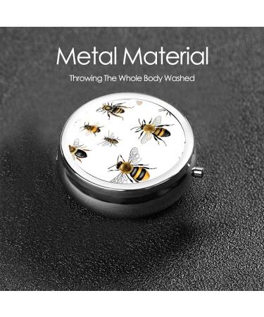 Funny Bees Mini Round Pill Box | 3 Compartment Travel Organizer | Portable Medicine Case for Home & Office - Buy Online on GoSupps.com