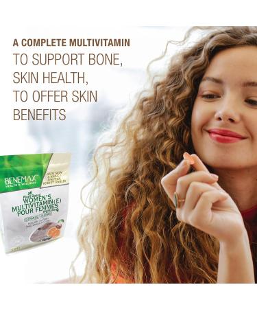 Benemax Women's Multivitamin Gummies - For Hair Skin Nails Metabolism Eyesight Immune Function Collagen Formation Connective Tissue. Energy and Overall Good Health. With Calcium Iron and Antioxidants. 120 Gummies - Buy Online on GoSupps.com