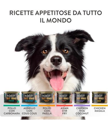 Schesir Taste The World Chicken Masala Flavor Complete Wet Dog Food (8 x 150g cans) - Buy Online on GoSupps.com