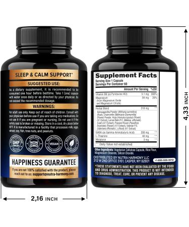 NUTRAHARMONY GABA L-Theanine & Sleep Support Capsules - Buy Online on GoSupps.com