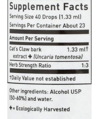 Gaia Herbs Cat's Claw Bark 1 fl oz - Immune Support & Herbal Remedy - Buy Online on GoSupps.com