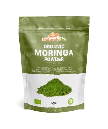 Organic Moringa Oleifera Leaf Powder - Premium Quality - 400g. Bio Natural and Pure. Leaves Picked from The Moringa Oleifera Plant. NaturaleBio 400 g (Pack of 1)