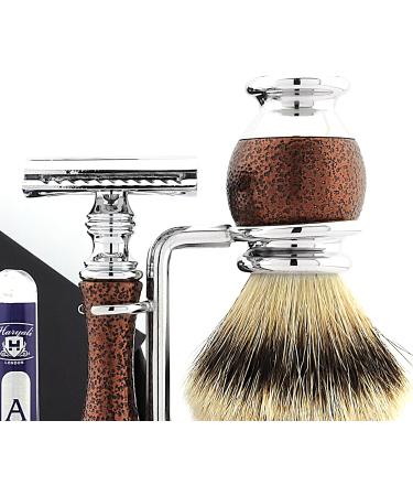 Top Class Men's Shaving Set | Silver Tip Badger Brush DE Safety Razor Dual Stand Bowl & Soap - Premium Grooming Essentials - Buy Online on GoSupps.com
