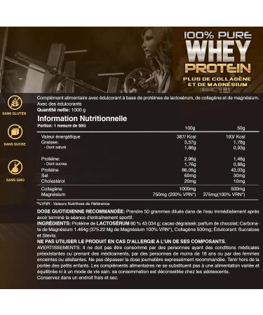 Whey Protein | Pure Protein with Collagen + Magnesium | Tones and Increases Muscle Mass | Protects Muscles and Aids Fibrous Tissue Recovery | 1000g Chocolate Protein - Buy Online on GoSupps.com