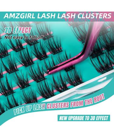 AMZGIRL LASH Cluster Eyelash Extensions - DIY Wispy D Curl Individual Lashes - 112pcs Fluffy Natural False Lashes (Vodka & Rum D-12mm) - International Shipping Available - Buy Online on GoSupps.com