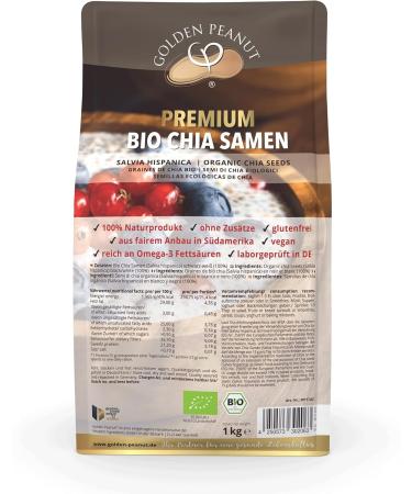 Buy Organic Chia Seeds 1 kg - Golden Peanut | Gluten-Free & Natural Salvia Hispanica - International Shipping - Buy Online on GoSupps.com