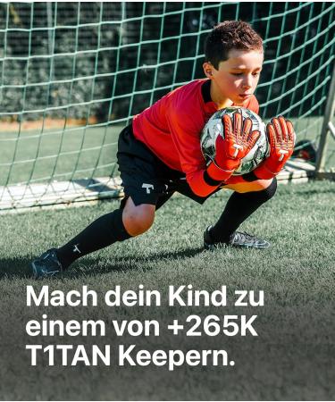 T1tan Children Goalkeeper Gloves with Finger Protection | Red Beast Junior 3.0 | Football Gloves for Future Stars | Various Sizes & Colors - Buy Online on GoSupps.com