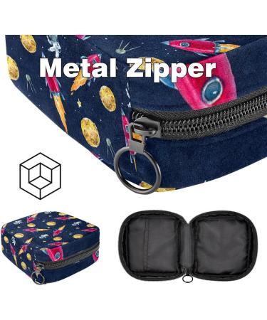 Menstruation Pad Bag with Zipper - Women's Napkin & Tampon Collection Bag | Space Missiles Color 7 - Shop Now! - Buy Online on GoSupps.com