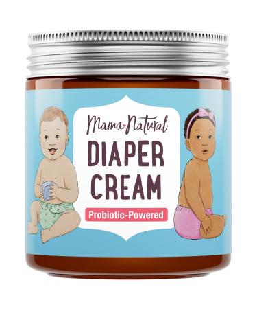 Mama Natural Diaper Rash Cream For Baby (4 Oz) - Probiotic Powered with 100% Organic Calendula  Coconut Oil & Zinc | Healing Ointment & Extreme Diaper Rash Treatment Baby Butt Cream