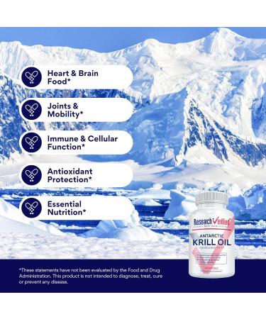 Research Verified Antarctic Krill Oil - Improve Heart Function Boost Cognition - 2000mg - 60 Softgels - Made in The USA 1 - Buy Online on GoSupps.com