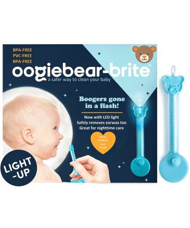 oogiebear Brite - Baby Nose Cleaner and Ear Wax Removal Tool. Baby Gadget with Nighttime LED Light. Safe Snot Booger Picker for Newborns, Infants & Toddlers blue booger picker with LED 1 Blue booger picker with LED