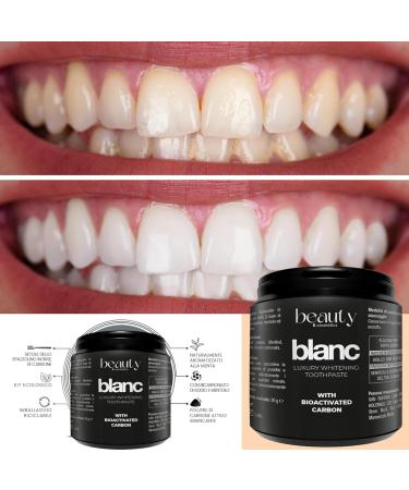 Blanc Natural Teeth Whitening Powder - Whiten Teeth with Calcium Carbonate & Activated Carbon | International Shipping Available - Buy Online on GoSupps.com
