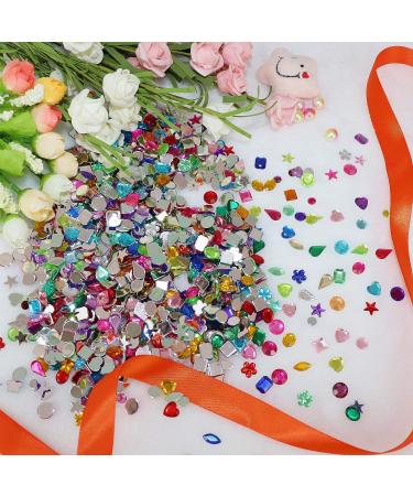 FADIKX 1200 Pcs Acrylic Rhinestones | DIY Craft Gems for Wedding & Birthday Decoration | 12 Shapes (6-13mm) - Buy Online on GoSupps.com