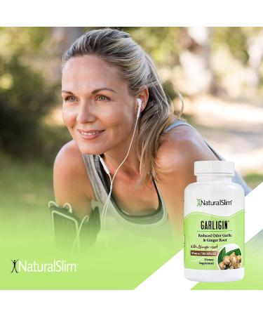 NaturalSlim Garligin - Blood Pressure & Digestion Support - Help Improves The Overall Health of The Body & Cleansing Aid - Reduced Odor Garlic & Ginger Root Pills - 750mg  100 Capsules - Buy Online on GoSupps.com