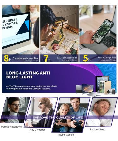 ANYLUV Blue Light Glasses for Men - Premium Gaming & Computer Glasses with Clear Lens | Al-Mg Frame | Anti-Blue Ray Protection - Buy Online on GoSupps.com