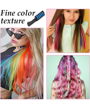 10 Colors Temporary Hair Chalk for Kids - Washable Hair Chalk Comb Dye Makeup Set - Non-Sticky Bright Hair for DIY Parties & Cosplay - Buy Online on GoSupps.com