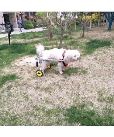 2 Wheel Dog Wheelchair Dog Movers Aluminum Pet Scooter for Hind Leg Disability Paralyzed People (XS(Widen)) - Buy Online on GoSupps.com