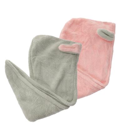 2pcs Shower Cap Hair Drying Towel Bath Hair Shower Hair Quick Dry Hair Towel Hair Plopping Towel Curly Shower Head Turban Fast Hair Dryer Towel Hair Cap Bath Towel Cap Rabbit Ears