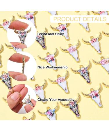 Enamel Cattle Cow Charms Kit - 50pcs Alloy Animal Head Charms for Jewelry Making - 5 Color Options - Buy Online on GoSupps.com