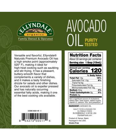 NOW Foods Avocado Cooking Oil 16.9oz Glass Bottle | Rich Smooth Flavor | High Heat Cooking | Expeller Pressed | Non-GMO Certified - Buy Online on GoSupps.com