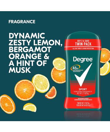 Degree Men Sport Antiperspirant Deodorant Twin Pack, 2.7 oz - 48-Hour Sweat & Odor Protection - Buy Online on GoSupps.com
