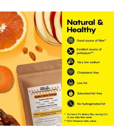Nature s Juice Bar Apple Carrot Orange Fruit Bars - Healthy Vegan Snacks - Gluten-Free & Individually Wrapped Dried Fruit Bars (Pack of 12) - Buy Online on GoSupps.com