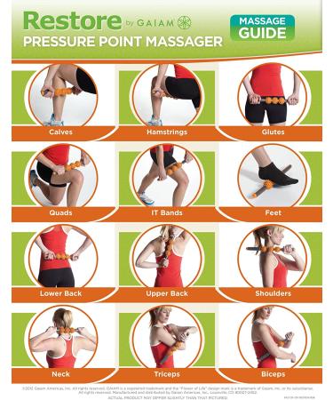 Gaiam Restore Pressure Point Muscle Roller Massage Stick | 05-58255 (Colors may vary) - Buy Online on GoSupps.com