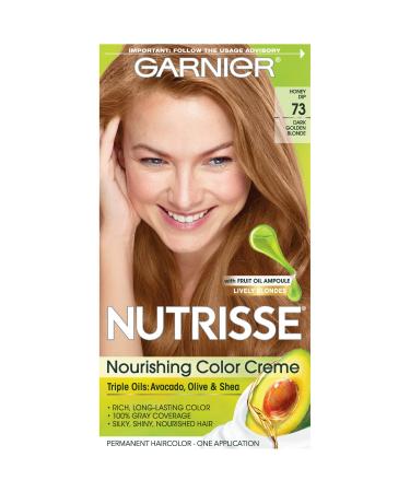 Garnier Nutrisse Nourishing Hair Color Creme  73 Dark Golden Blonde (Honey Dip) (Packaging May Vary) 1 Count (Pack of 1) 73 Dark Golden Blonde (Honey Dip)