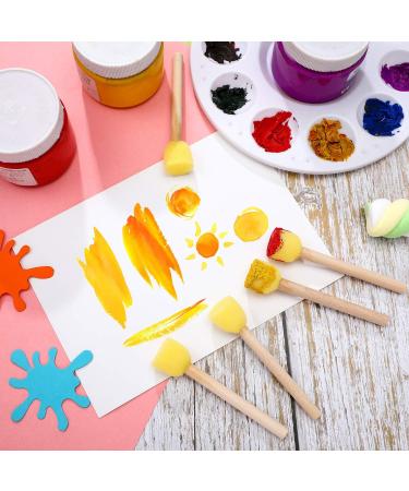 40-Piece Round Sponge Foam Brush Set with Wooden Handle - Ideal for Kids Painting Crafts (0.6 Inch) - Buy Online on GoSupps.com