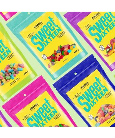 Sweet Sixteen Sweet and Sour Candy Classic Mix of Sour-Coated Gummies 1kg per Pack Peanut & Nut-Free Candies Soft Chewy and Always Fresh 1 kg (Pack of 1) - Buy Online on GoSupps.com