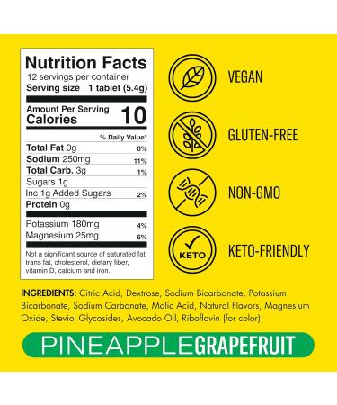Plink! Fizzy Electrolyte Drink Tablets for Daily Hydration - 12ct Electrolyte Tablets + Sodium Potassium Magnesium Low-Calorie Low-Sugar Keto Electrolytes Powder Hydration Packets Water Flavoring Pineapple Grapefruit 1  - Buy Online on GoSupps.com