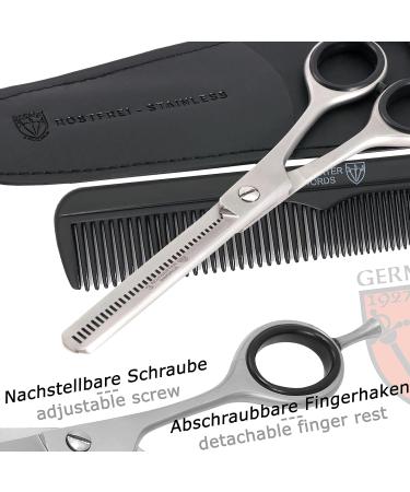 THREE SWORDS Professional Thinning Scissors Set - Stainless Steel Hair Scissors with Case & Comb - Ideal for Stylists & Barbers - Buy Online on GoSupps.com