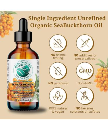 Pure Sea Buckthorn Oil 236 ml Unique Nutrient Blend Nourishing Non-Greasy Radiant Glow for Skin Softness for Hair Bella Terra Oils  - Buy Online on GoSupps.com