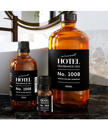 AirScent Hotel Diffuser Oil No. 1008 - White Tea Aloe Vera & Sandalwood - Hotel Scent Dupe - Premium Fragrance Oil for Ultrasonic and Waterless Diffusers and Crafting - 10 mL .34 fl oz Glass Bottle 0.34 Fl Oz (Pack of 1) - Buy Online on GoSupps.com