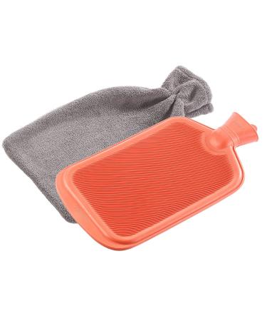 Pearl rubber heat bottles: XL heat bottle 1.1 liters including fluffy coral fleece cover (warm-up water bottle rubber heat flake hose)