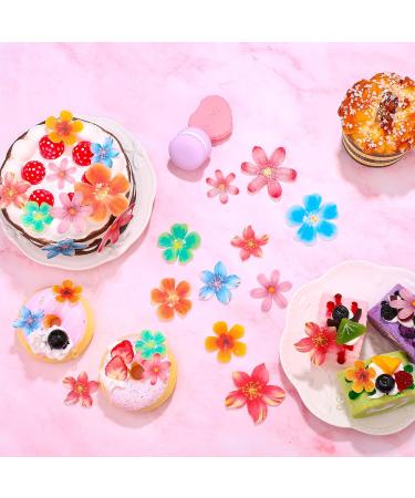 314 Pieces Flowers Cupcake Toppers Wedding Cake Wafer Flowers Cupcake Toppers Birthday Party Food Decoration Mixed Size and Colors - Buy Online on GoSupps.com