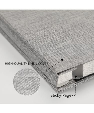 Self Adhesive Photo Album for 4x6 5x7 8x10 Pictures | Scrapbook with Magnetic Pages & Metallic Pen | Baby Wedding Family Memories | 11x10.6 Grey 40 Pages - Buy Online on GoSupps.com