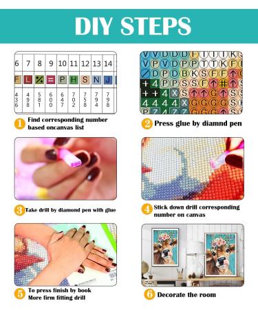 TINY FUN 5D Diamond Painting Kit - Cow Gem Art DIY for Adults & Kids - Full Drill Round Diamonds - Home Wall Decor Gift - 12x16inch - Buy Online on GoSupps.com