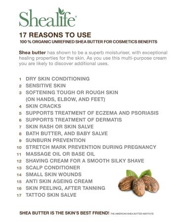 Buy Shealife 100% Whipped Organic Shea Butter 100g - Nourishing Skincare for All Skin Types - International Shipping Available - Buy Online on GoSupps.com