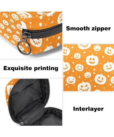 Guantierendiy Halloween Pumpkin Menstrual Cup Pouch | Large Capacity Sanitary Napkin Storage Bag | Portable Makeup Organizer for Girls | Color 4 - Buy Online on GoSupps.com