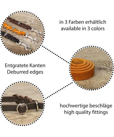 CopcoPet Retriever & Agility Leash - Premium Fat Leather Chrome-Plated 1.40m x 18mm Brown - International Shipping Available - Buy Online on GoSupps.com