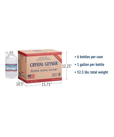 Crystal Geyser Alpine Spring Water - 128 Fl Oz Bottles (Pack of 6) - Total 768 Fl Oz - Buy Online on GoSupps.com