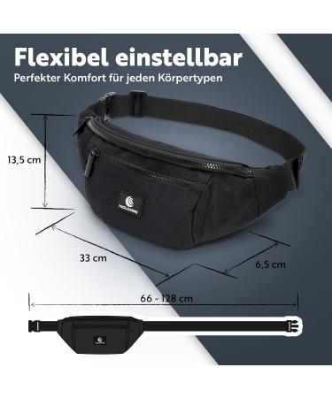 Bellbeat Unisex Black Water-Repellent Belt Bag | Hip Pocket for Festivals Camping & Hiking | Travel Essential - Buy Online on GoSupps.com