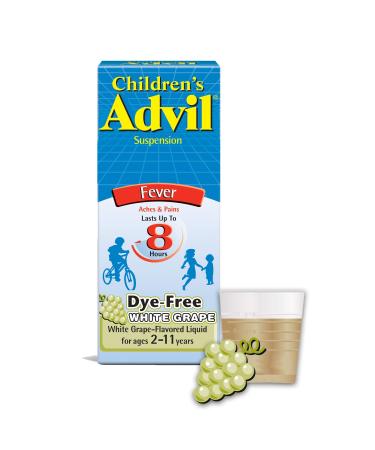 Childrens Advil Liquid Pain Relief Medicine and Fever Reducer, 100 Mg Children's Ibuprofen for Ages 2-11, White Grape - 4 Fl Oz